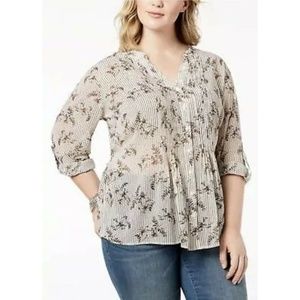 Style & Co Womens Sz 0X Polyester Blouse Top